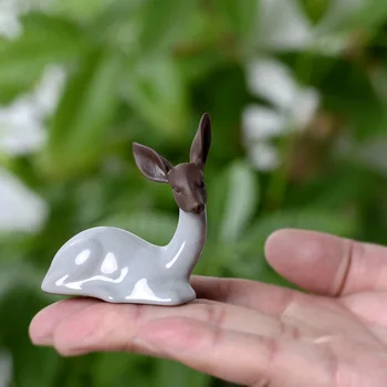 

F Bonsai Accessories Small Ornaments Micro Landscape Animal Deer Cattle Rabbit Fleshy Potted Landscaping Flowerpot Decorations