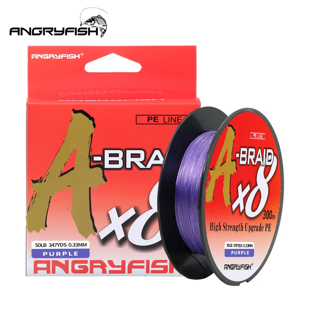 Рыболовная плетеная леска Angryfish A braid X8 из ПЭ 8 нитей 3 27 ярдов/300 м 18 20 30 40 50 80