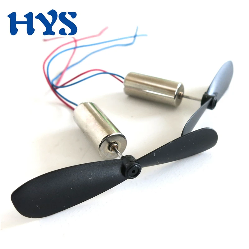 

HYS 4pcs Mini Servo Motor DC 3.7V 56000rpm Micro DIY Coreless Aviation Model with Propellers DC1.5V-4.2V 3 V Small Motors 716