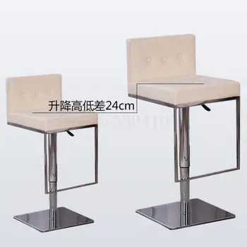 

Bar Stool Lift Bar Chair Backrest Bar Chair Domestic Stainless Steel Rotary Lift Chair Bar Reception Chair