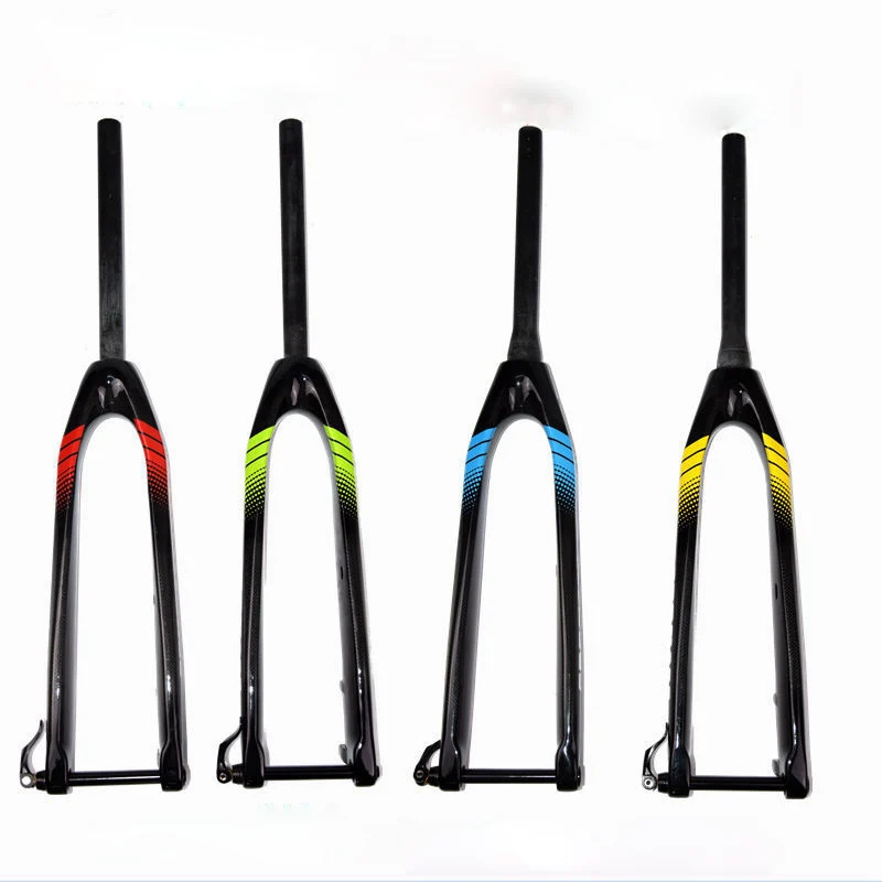 

Full carbon fiber MTB mountain bike front fork 26/27.5/29 ER barrel axle disc brake straight/cone tube Bicycle accessories Parts