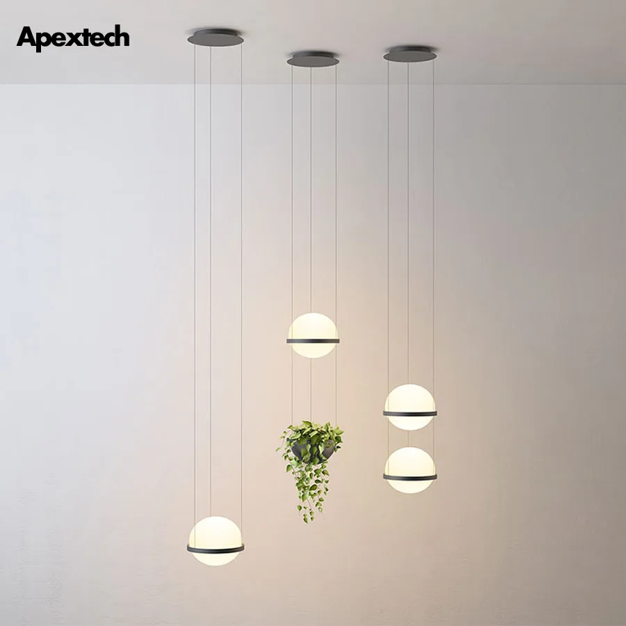 Декоративная люстра для растений с длинным шнуром подвесная стеклянная лампа в