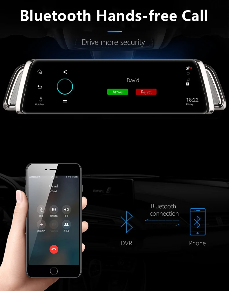 1" HD 1080P сенсорный экран зеркало заднего вида Автомобильный видеорегистратор 4G двойной объектив камера Wi-Fi gps навигация видео регистратор Авто Регистратор