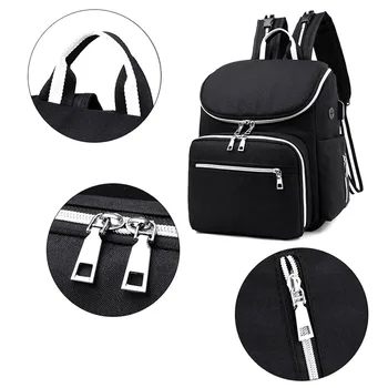 

Zipper Adjustable Strap Gifts Breathable USB Interface Large Capacity Mom Backpack Multifunctional Durable Baby Diaper Bag