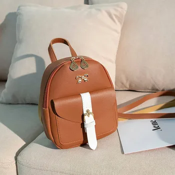 

#H15 Fashion Lady Shoulders Travel Bag Small Backpack For Girls Letter Purse Pu Leather Mobile Phone Mini Backpack Mochila Mujer