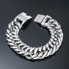 21 мм широкий тяжелый 316L Нержавеющая сталь Мужской браслет мужской панцирной цепи звено мужские s браслеты массивные наручные ручной ювелирные изделия подарки для мужчин