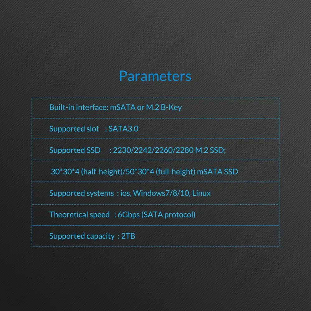ORICO алюминиевый 2,5 M.2 NGFF/MSATA-SATA адаптер конвертер высокая скорость 6 Гбит/с Поддержка 2230 2242 2260 2280 M.2 SSD MSATA/M.2 B-Key