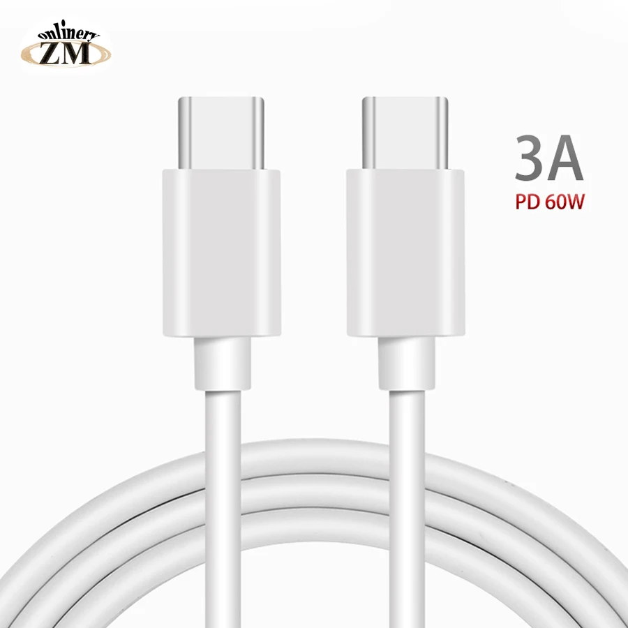 60W USB C to Type-C Cable for Huawei Mate 20 30 PD QC 4.0 Fast Charge Data Macbook OPPO XIAOMI |