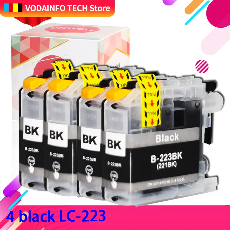 

4BK ink Cartridge Replacement for Brother LC223 LC 223 LC223Bk Ink Cartridge for DCP-J4120DW MFC-J4420DW/J4620DW 4625DW 5320DW