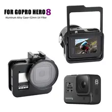 Для GoPro Hero8 чехол из алюминиевого сплава Горизонтальная Вертикальная защитная оболочка+ 52 мм наборы УФ-фильтров для Go Pro Hero 8 Черные Аксессуары