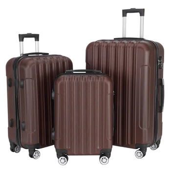 

3-In-1 Multifunctional Large Capacity Traveling Storage Suitcase Brown 3pcs Different Size For Couple Travel Clothers Storage