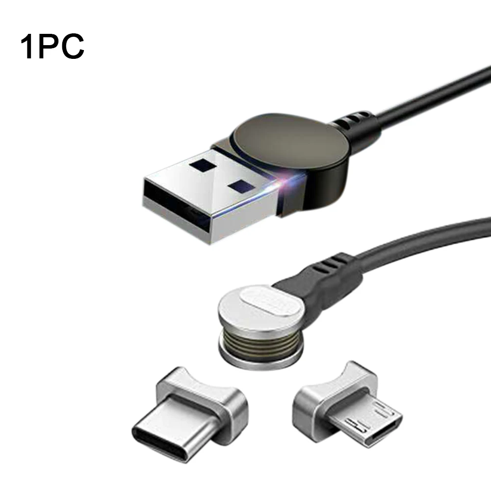 Магнитные USB кабели Плетеный Тип C линия передачи данных локоть Универсальный 180 градусов мобильный телефон микро Вращающийся адаптер быстрой зарядки