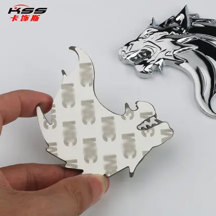 Car Decoration Sticker Modified Individual Car Logo Wolf Head Standard Beast Bumper Stickers Metal Wolf Standard Metal Tail Stic