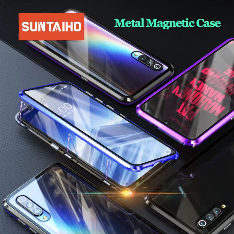 Металлический магнитный чехол для Xiaomi Rredmi Note 7 двухсторонний Магнитный из