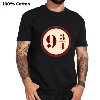 

Retro Platform Nine And Three Quarters Tee Shirt Harajuku Men Harry T-Shirt 100% Cotton Tops Potter-lovers Anime Hogwarts Tshirt
