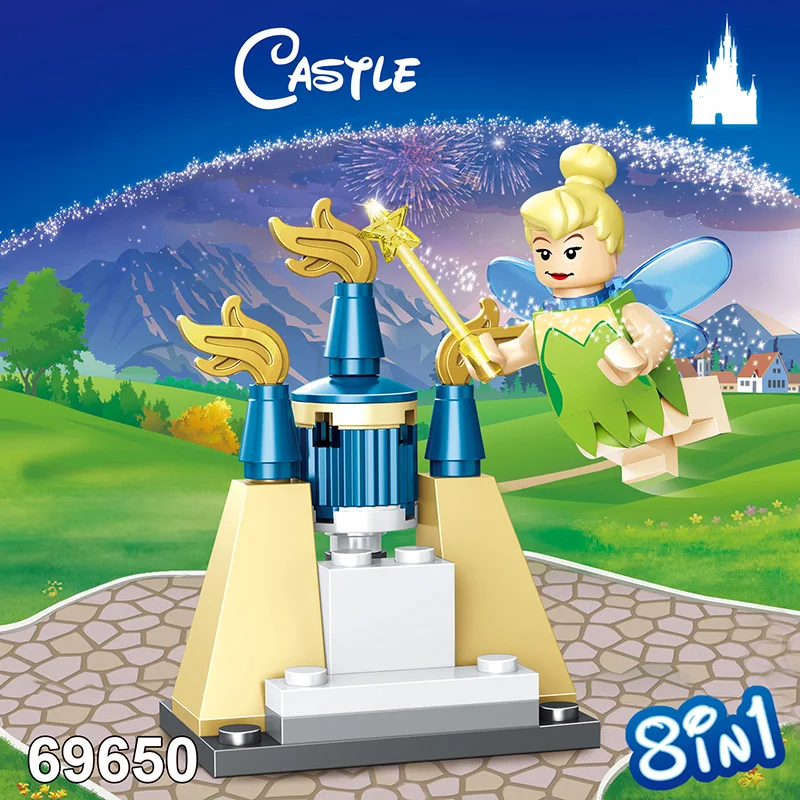 Dream Castle Play Set Mickey Minnie Mice Donald Duck Daisy Mini Toy Figure for kid Building Block Brick Compatible with Lepining
