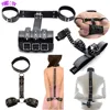 BDSM Bondage Restraint Fetish Slave PU Leather Wrist Cuffs Handcuffs Neck Collar Adult Sex Toys For Woman Couples Erotic Games 1
