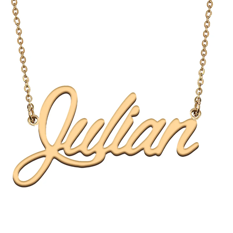 Julian Custom Name Necklace Customized Pendant Choker Personalized Jewelry Gift for Women Girls Friend Christmas Present kristin custom name necklace customized pendant choker personalized jewelry gift for women girls friend christmas present