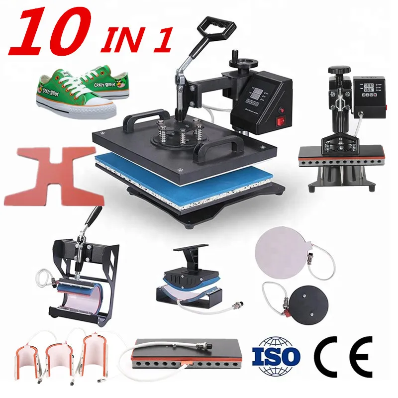 10 In 1 Combo Sublimation Heat Press Machine T Shirt Heat Transfer