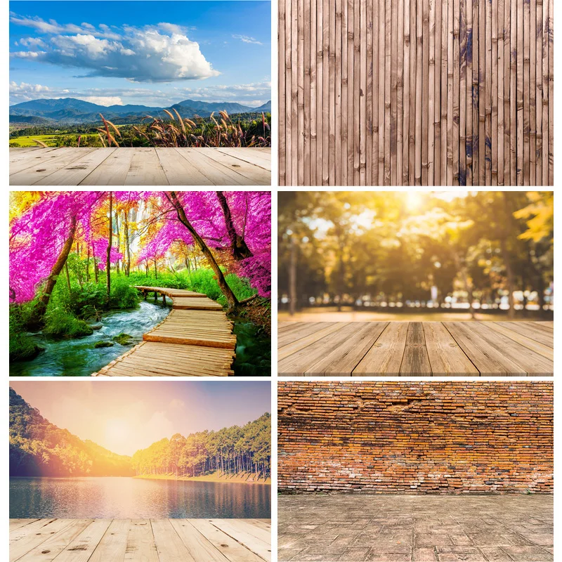 

SHENGYONGBAO Art Fabric Texture Photo Backdrops Scenery Wooden Floor Plank Photography Background for Photo Studio 20103FMB-02