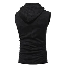 Для мужчин-Стиль камуфляжная одежда с капюшоном и принтом; дышащая Повседневный жилет 7587