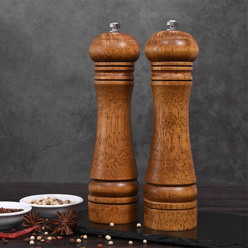 Manual Pepper Grinder Classic Spice Mill Oak Wood Salt And Pepper Mills