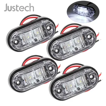 

Justech 4pcs Side Marker Light 2 LED ABS Material Waterproof 24V Repeater Indicator Rear Light For Truck Trailer Signal Light