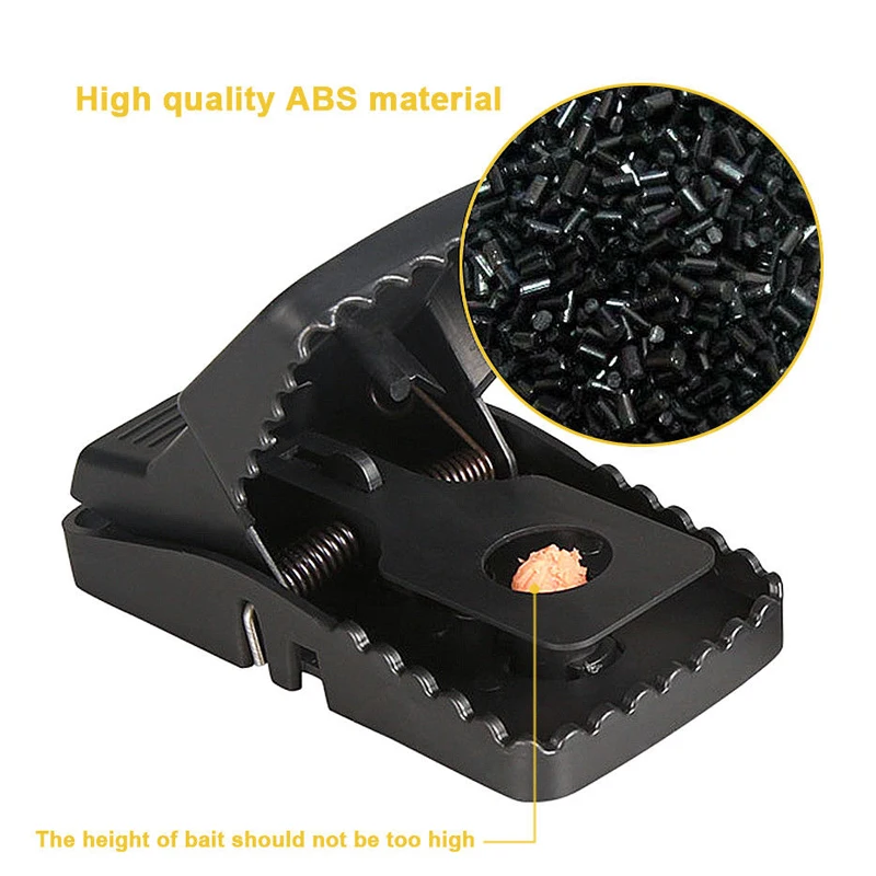 2pcs/Set Rat Trap Black Durable Mice Catcher Prop Accessories Reusable Mousetrap Catching Rodent Tools Trap-Easy Mouse Home
