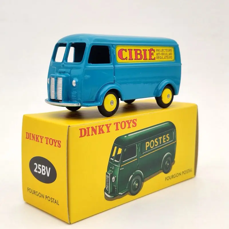 Atlas 1/43 Dinky Toys 25BV для почтового фургона P ~ geot D.3.A синие литые модели |