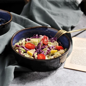 

Nordic Style Ceramics Household Tableware Soup Bowl Salad Dish Living Room Fish Plate Pudding Bowl Baking Utensils Kitchen Tools