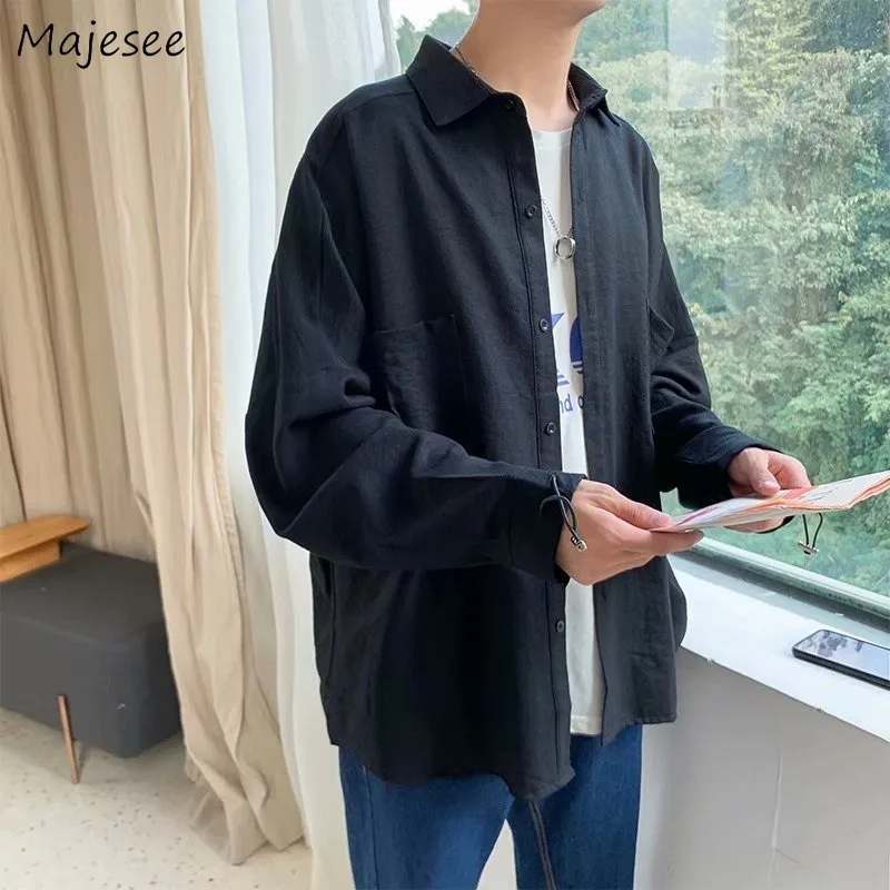 Ulzzang Мужская рубашка размера плюс с длинным рукавом мужской корейский стиль BF Harajuku одежда мужские рубашки уличная Новинка свободный шик