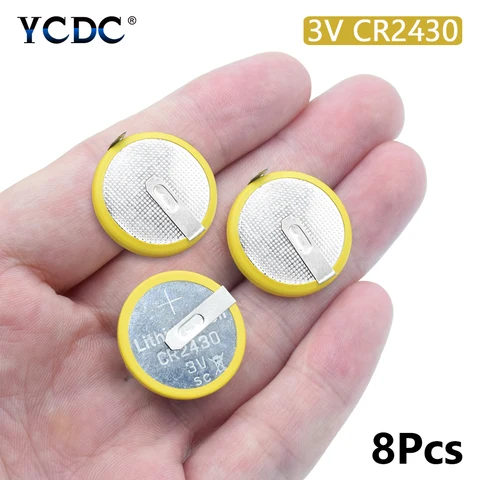 Button Coin Battery CR2430 CR 2430 3V 2 Tabs Coin Cell For Main Board Toy Electronic Scale With Soldered  2 Tabs