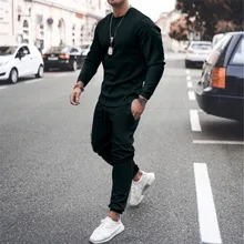 Men's 2021 Spring and Autumn Hot Selling Sweater Long Sleeve Slim Fit Leisure Sports Suit Men's Trend Multicolor
