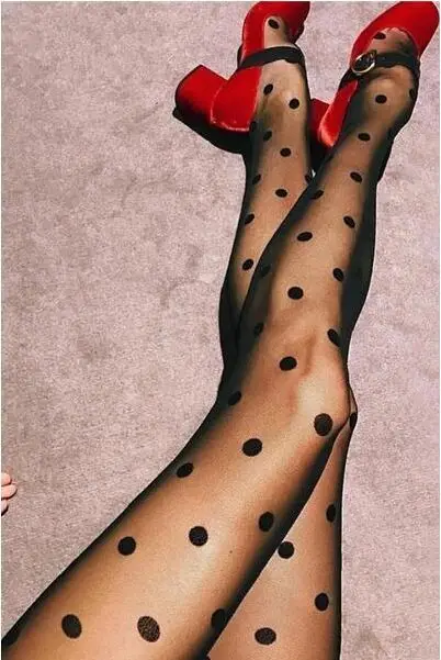 Новые горячие женские 8D тонкие прозрачные шелковые в горошек сексуальные женские колготки на полную ногу колготки