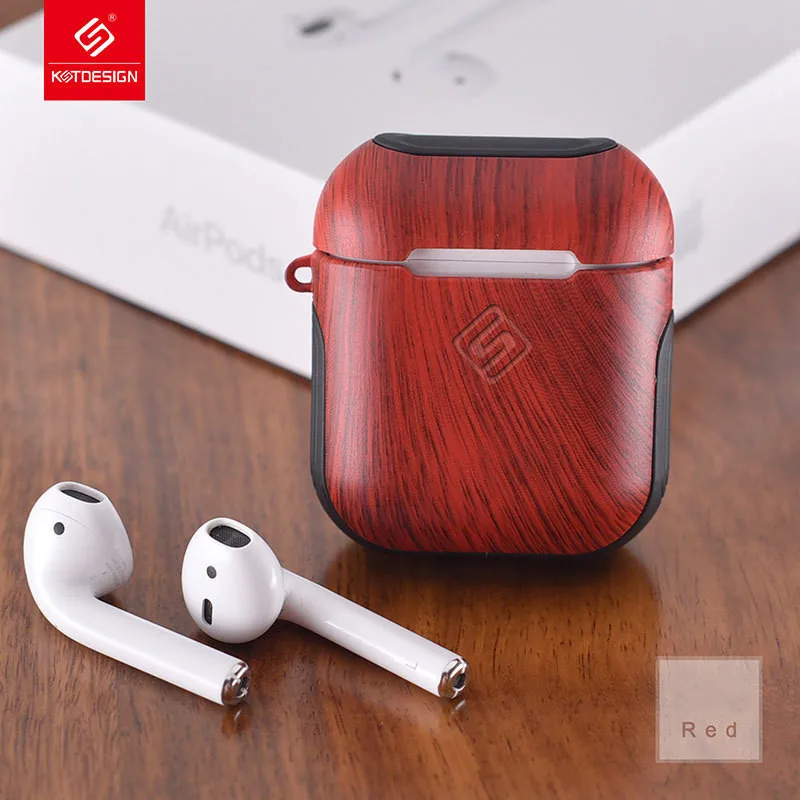 Красный Чехол для AirPods 1 Силиконовое кожаное покрытие для наушников Аксессуары Защитная крышка для наушников для Apple AirPod чехол - Цвет: Красный