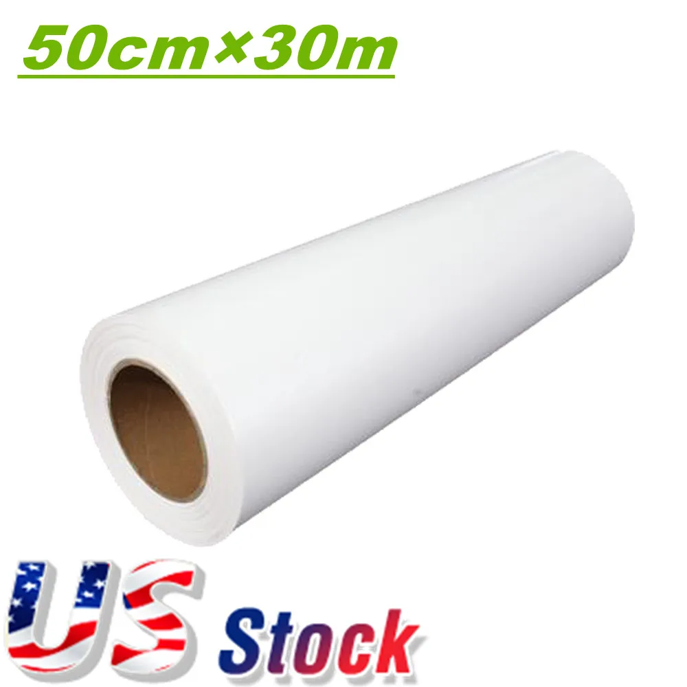 29" 30m Roll White Eco-Solvent Printable Heat Transfer Vinyl For Dark T-shirt 