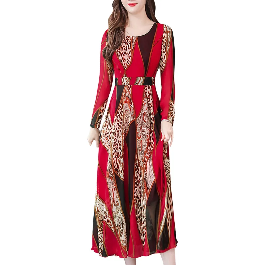 C Женское платье, ropa mujer vestidos de verano, платья, vestidos verano,, mujer robe femme, плюс, повседневное, с принтом, с длинным рукавом, S-3XL, Z4 - Цвет: C