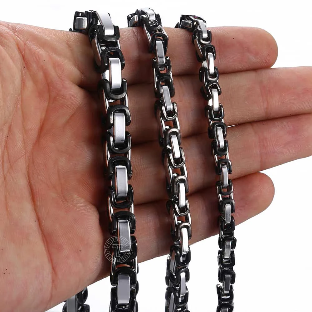 Stainless Steel Mens Black Chain Necklace