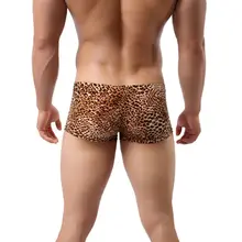 Мужские сексуальные мягкие дышащие леопардовые трусы-боксеры мужские дизайнерские стрейчевое нижнее белье трусы