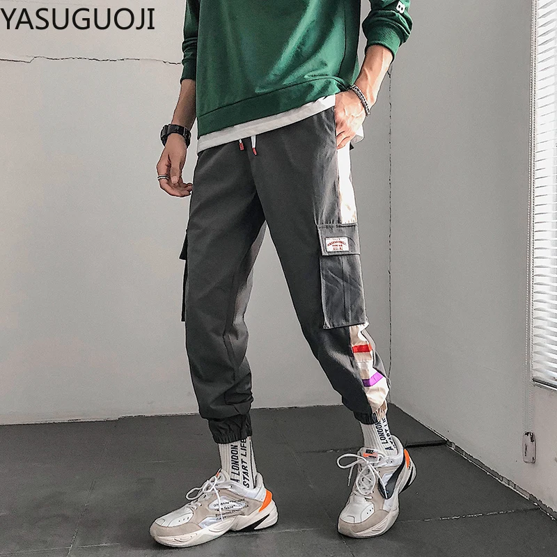 YASUGUOJI мужские модные спортивные брюки для хип-хоп повседневные бега улицы
