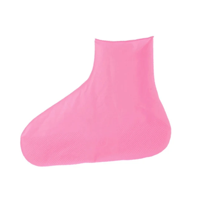 2021New Rain Boots Waterproof Shoe Cover Silicone Unisex Outdoor Waterproof Non-Slip Non-slip Wear-Resistant Reusable Shoe Cover Pink