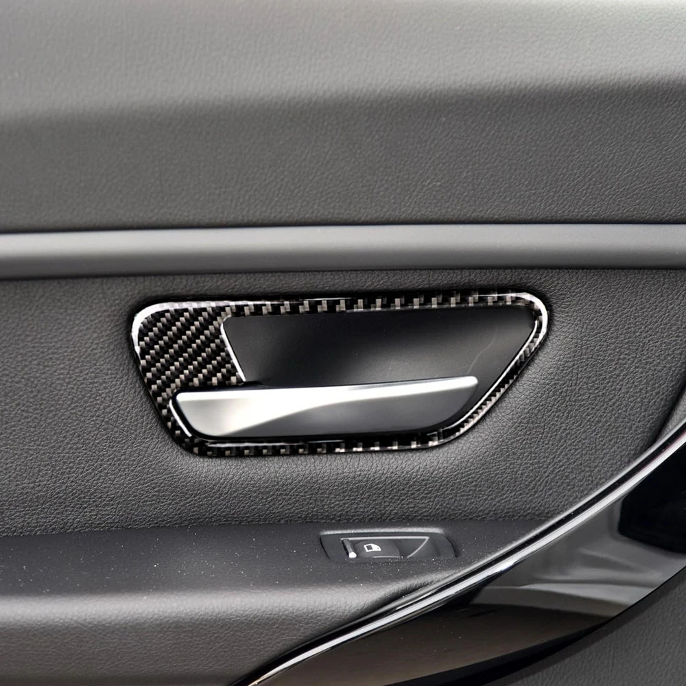 Новинка! внутренняя дверная ручка из углеродного волокна для BMW F30/F34 3 серии 3GT 2013-, Стильные наклейки для украшения автомобиля