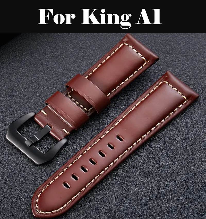 

Genuine Leather Watchbands 16/18/19/20/22/24 mm Watch Steel Pin buckle Band Strap High Quality Wrist Belt Bracelet For King A1