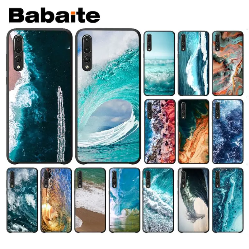 Waves ocean water light умный чехол черный мягкий для телефона huawei p30 pro p20lite honor8x nova 3i P20