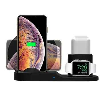 

High quality 15W Qi Clock Stand Wireless Charger Stand Fast Charging Dock Station For Iphone X XS MAX XR 8 Xiaomi Apple Watch