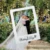Just Married Wedding Photo Props Wedding Day White Wedding Paper Photo Frame Photobooth Props Bridal Shower Party Decor Supplies