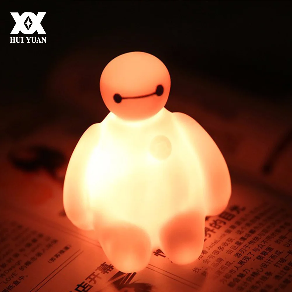 Светодиодная креативная Милая лампа Baymax с изменением цвета мультяшный Ночной