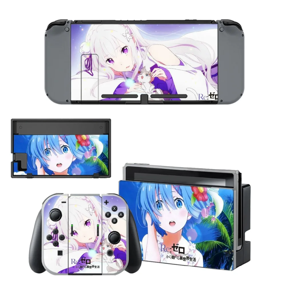 Re: жизнь в другом мире от zero shand переключатель кожи наклейка для Nintendo Switch консоли и контроллер Joy-Con