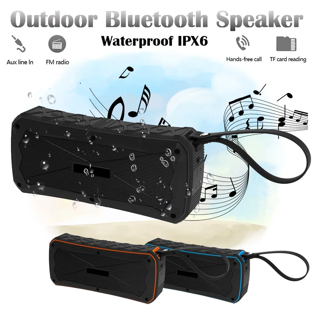 Портативный беспроводной Bluetooth стерео TF карта FM динамик водонепроницаемый для