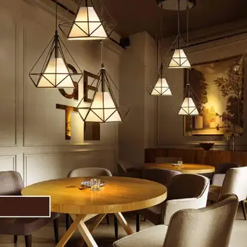 

Ceiling Down Light LED Down Light Iron Chandelier Retro Durable Energy Saving White E27 Fixture Bedroom Pyramid Flush Mount